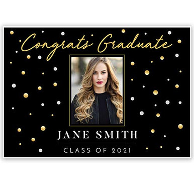 Gold and Black Class of 2021 Photo Graduation Banner Personalized ...