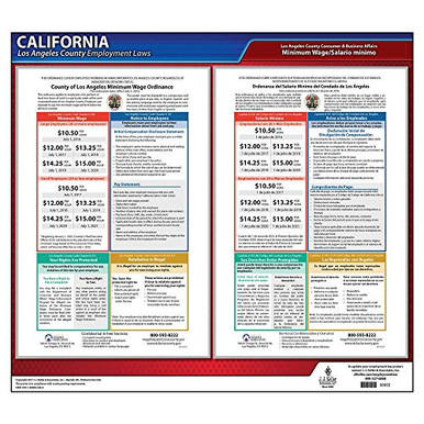 California Los Angeles County Minimum Wage Poster _ 20 inch x 17.25 ...