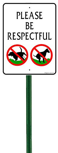 Small Discreet Please Be Respectful Garden Sign and 1ft Steel Post ...