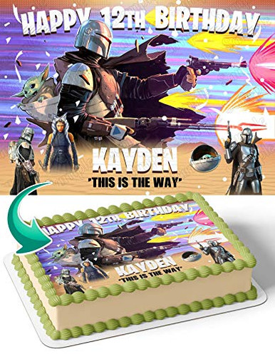 The Mandalorian Season 2 Edible Cake Topper Image Personalized Birthday