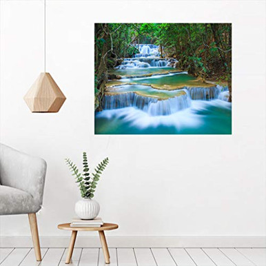 Waterfall Decor Canvas Wall Art Print_ Deep Forest Waterfall in ...