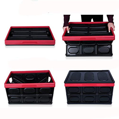 Collapsible Storage Bins with Lid_55L Collapsible Car Trunk Organizer ...