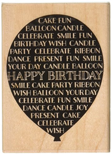 Hero Arts Balloon Happy Birthday Mounted Rubber Stamp 2.75 inch by 2 ...