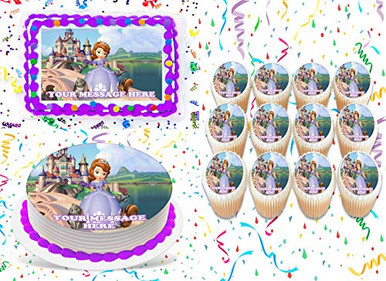 Sofia The First Cake Topper Edible Image Personalized Cupcakes Frosting ...