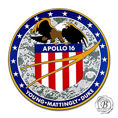Apollo 16 Mission NASA Patch Saturn V Rocket Space X Insignia Wall ...