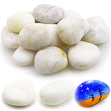 WYKOO White Painting Rocks Pack of 12 2-3 inch Smooth Painting Rocks ...