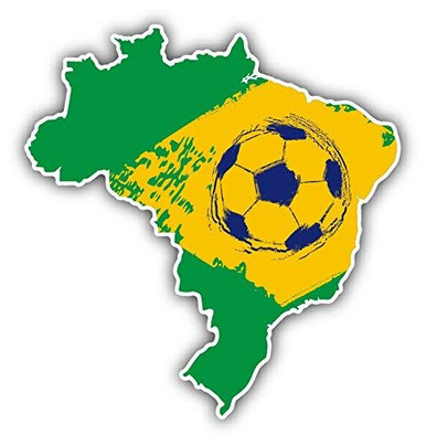 Map of Brazil Football Emblem Sport Sticker Decal Design - Waterproof ...