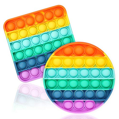 Pop-it Fidget Toy Rainbow – Clavier Sensoriel En Silicone Avec Lettres Et Chiffres, Anti-stress, Pour Enfants Et Adultes