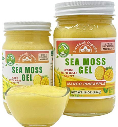 Organic Sea Moss Gel -8 Flavors- - 16 Ounce - Real Fruit - Wildcrafted ...