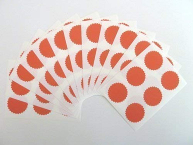 Minilabel 64mm Serrated Edge , Certificate Wafer Company Seal Labels , Stickers For Embossing , Awards & Rewards Matt Red - View #5