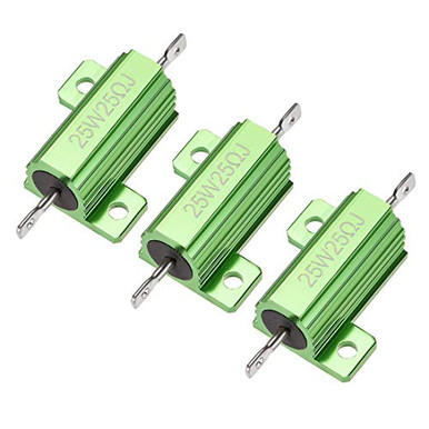 Sourcingmap 25 Watt 10 Ohm 5% Aluminum Housing Resistor Screw Tap Chassis Mounted Aluminum Case Wirewound Resistor Load Resistors 18mm Mounting Hole 2 Pcs
