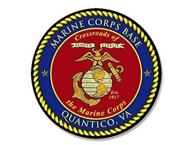 Magnet 4x4 inch Round Marine Corps Base Quantico VA Seal Sticker -USMC ...