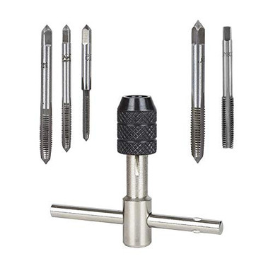 Mini Thread Machine Tap Adjustable T-Handle Ratchet Tap Holder Wrench 5 Pcs M3-M8 Metric Thread ...