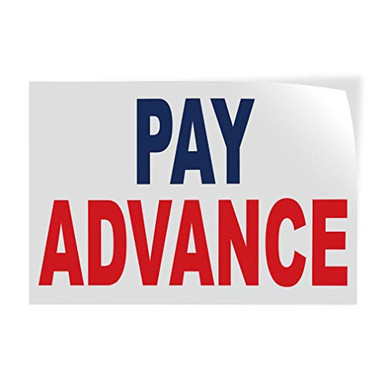 Decal Stickers Multiple Sizes Pay Advance Blue Red Industrial Vinyl ...