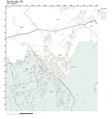 ZIP Code Wall Map of Spring Lake NC ZIP Code Map Not Laminated ...