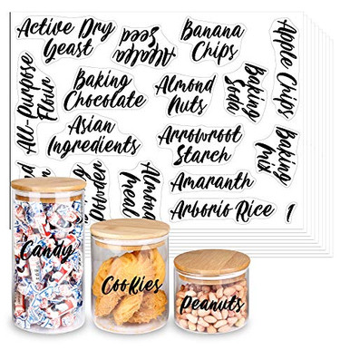 SWOMMOLY 243 Cursive Pantry Labels Set. Water Resistant Food Pantry ...