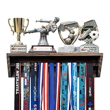Thropys Rack Paisa Home - Medal Hanger and Trophy Shelf- Use as a Medal Display with ...