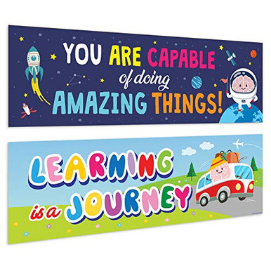 Sweetzer and Orange Motivational Banners Growth Mindset Posters ...