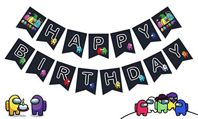 Crewmate Sign Maplelon Among Us Birthday Banner Impostor and Crewmate Bday Sign Among ...