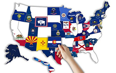 RV State Sticker Travel Map || 14" x 22"|| 50 - USA States Flag Visited