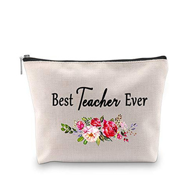 PXTIDY Teacher Appreciation Gift Best Teacher Ever Makeup Bag Teacher ...
