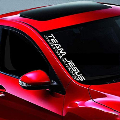 Jesus Racing Development Car Sticker Noizy Graphics 20 inch Team Jesus Racing Side Windshield Banner ...