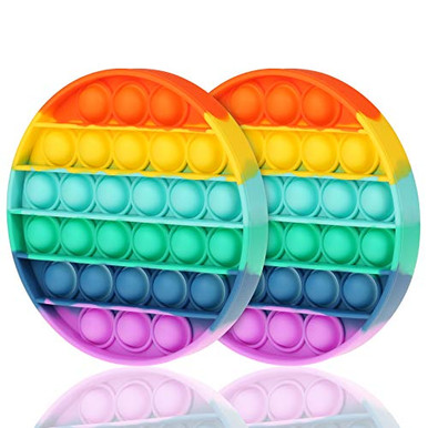 ASONA Circle Rainbow Pop Its Push Pop Bubble Fidget Sensory Toy ...
