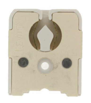 Leviton 13518 Medium Base Bi-Pin Fluorescent Lampholder – Standard, White, 1-Year Warranty