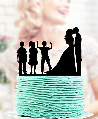 Cake Topper-Family Cake Topper Bride and Groom with Two Boys and Little ...