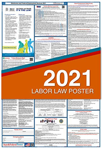 2021 Oklahoma Labor Law Posters Laminated All-in-One State and Federal ...