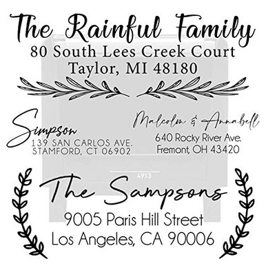 Custom Address Stamps Self Inking or Wood Handle 20 plus Designs to ...