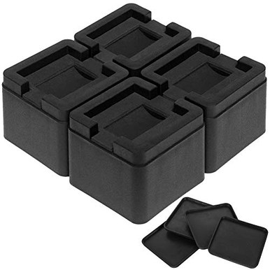 VIVIJASON 3 inch Bed Risers Black Heavy Duty Furniture Riser Supports ...