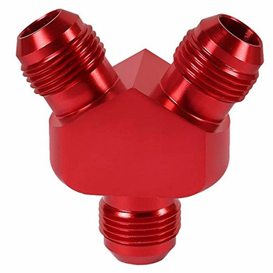 Red Aluminum Anodize Finish 10AN Male to 8AN Male Y-Block Splitter Fuel ...