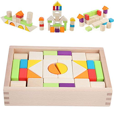 Wooden Building Blocks Educational Durable 30Pcs Fun Children Building ...
