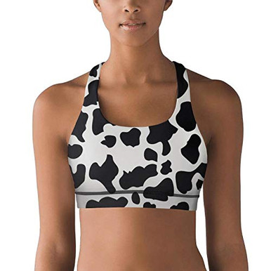 Cartoon Cow Print Sports Bra