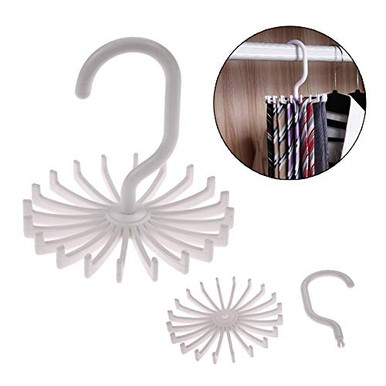 Rack Tie - 20 Hooks Rotating Tie Rack Adjustable Hanger Holds Neck Ties ...