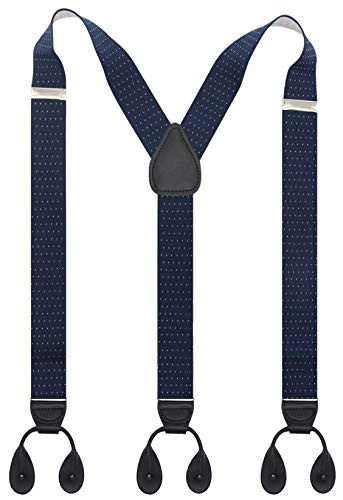 Solid Purple Black Suspenders For Men Elastic Y-Back Button & Clip-On Man'S -Men'S Neck Ties - Mens Dress Tie - Trendy Mens Ties
