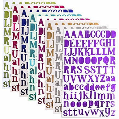 BronaGrand PU Glitter Letter Decals Alphabet Sticker Self Adhesive ...
