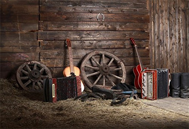 Laeacco Barn Backdrop 5x3ft Vinyl Photography Background Country Music ...