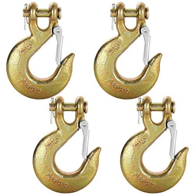US Cargo Control 3/8 Inch Clevis Slip Hooks (4-Pack), Grade 70 Clevis Hooks for Tie Down Chain