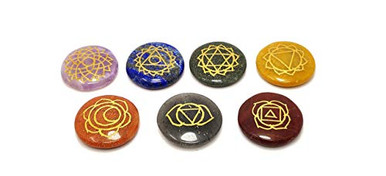 Orgonite Shop Chakra Disc Set 7 Chakra StonesChakra Grid SetEngraved ...