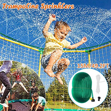 Novania Trampoline Sprinklers for Kids 49 ft Outdoor Trampoline Spray ...