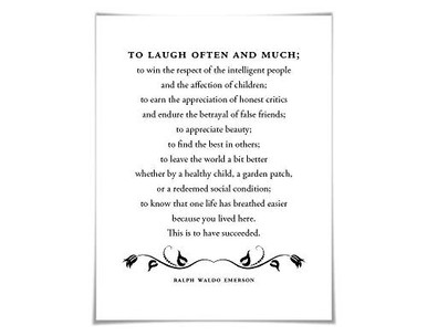 Ralph Waldo Emerson Quote Art Print. 5 Sizes. To Laugh Often ...