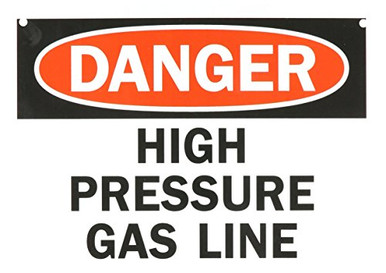 First Gas Line Signage SmartSign Aluminum OSHA Safety Sign Legend inchDanger High Pressure Gas ...