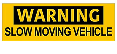 WARNING SLOW MOVING VEHICLE Bumper Sticker safety driving truck semi ...