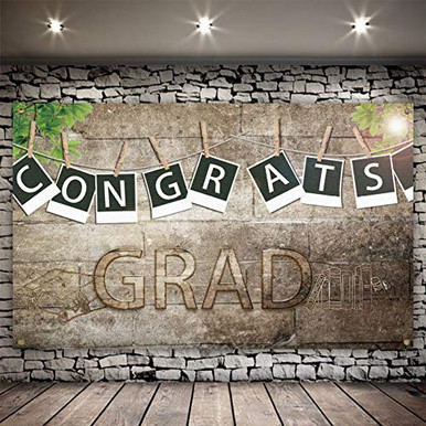 Rustic Grad Backdrop 6 x 3.7 Feet Congrats Grad Backdrop 2021 Graduation Photo Booth ...