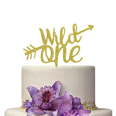 Huuflyty Gold Wild One Cake Topper, Gold Cake Topper for First Birthday ...