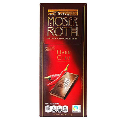 Moser Roth Privat Chocolatiers European Chocolate Chili Dark 4.4 Ounce ...