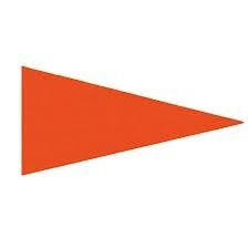 6 ft. Solid Orange Pennant Safety Flag 1 4 inch White Pole with ...
