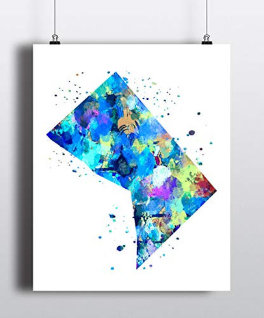 Washington DC Map Art Print Watercolor Art Print Archival Art PrintWall ...